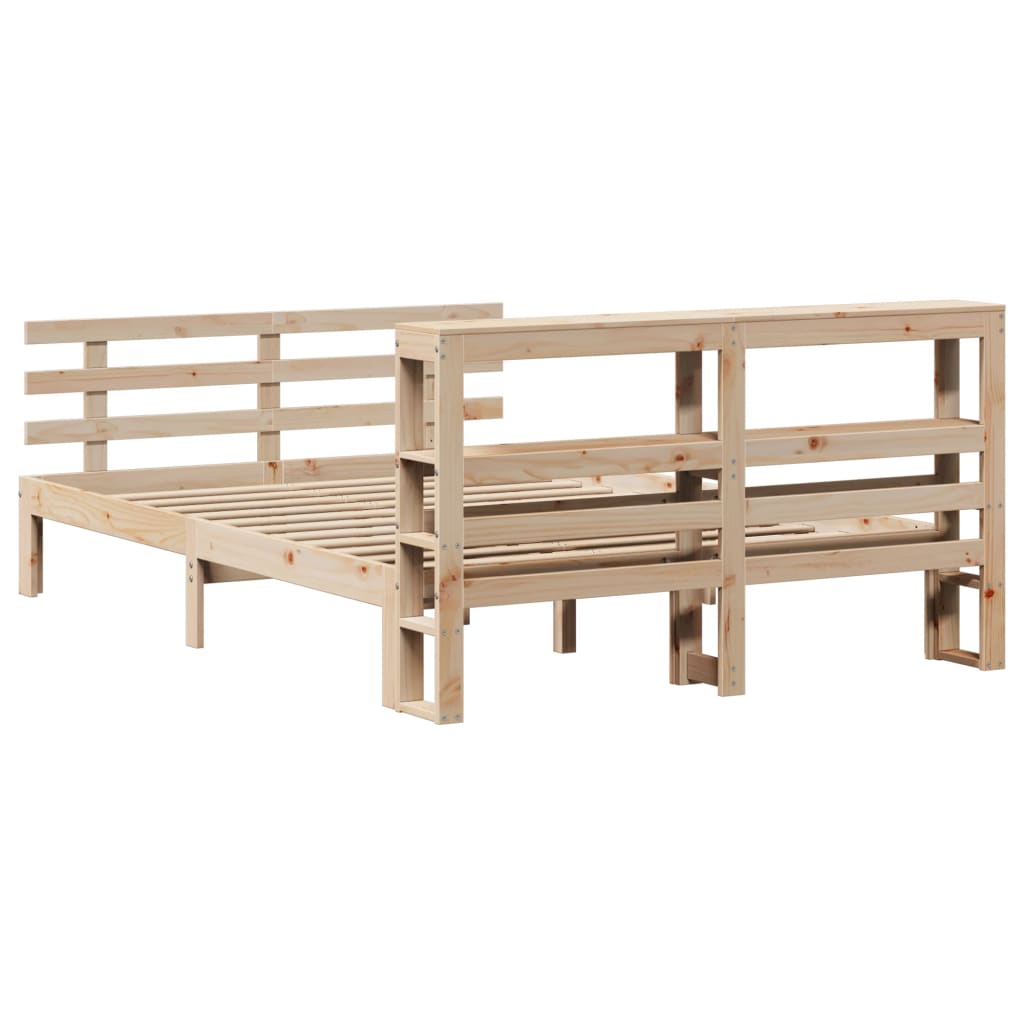Giroletto con Testiera 140x190 cm in Legno Massello di Pino | homemem39