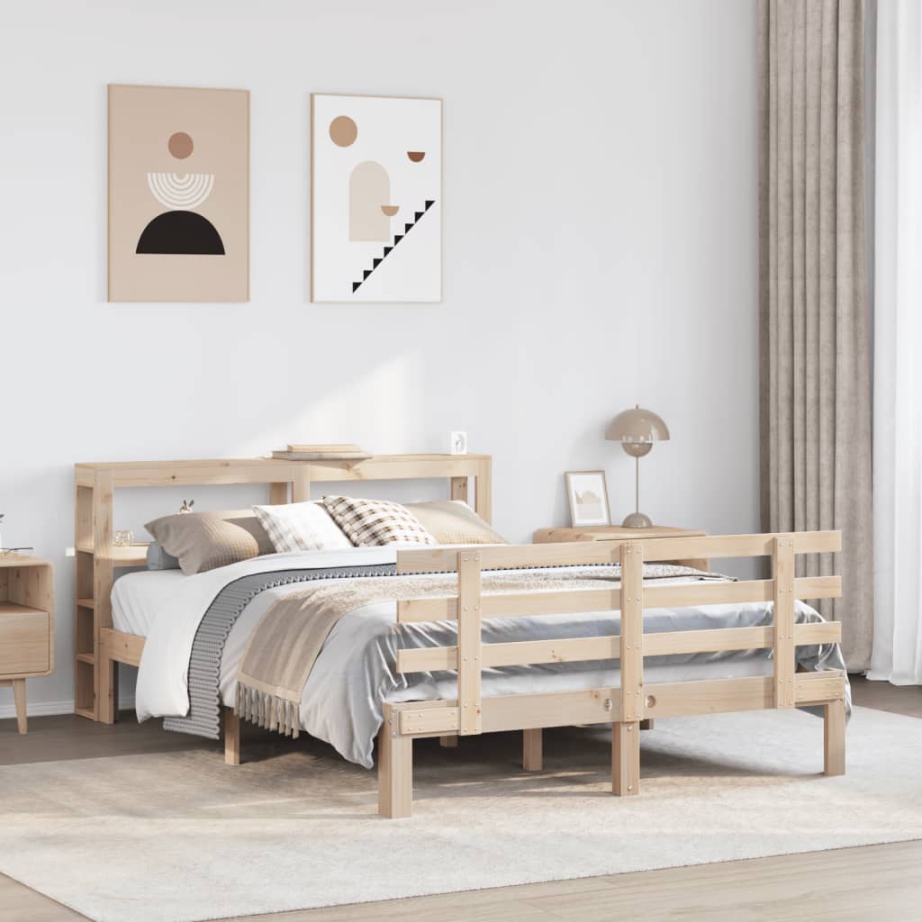 Giroletto con Testiera 160x200 cm in Legno Massello di Pino | homemem39