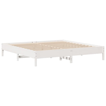 Giroletto senza Materasso Bianco 200x200 cm Legno Massello Pino | homemem39