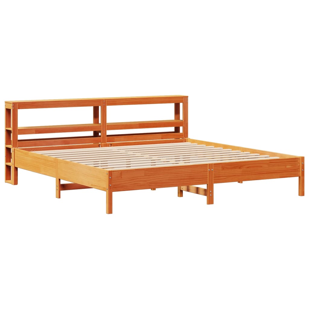 Letto senza Materasso Marrone Cera 200x200 cm in Legno di Pino | homemem39