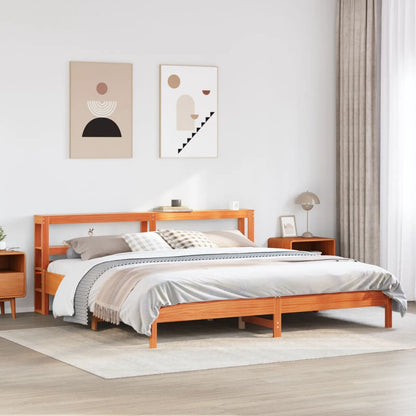 Letto senza Materasso Marrone Cera 200x200 cm in Legno di Pino | homemem39