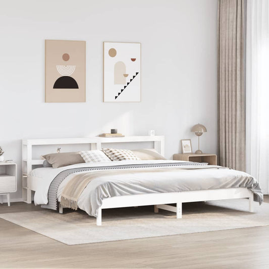 Letto senza Materasso Bianco 180x200 cm Legno Massello di Pino - homemem39