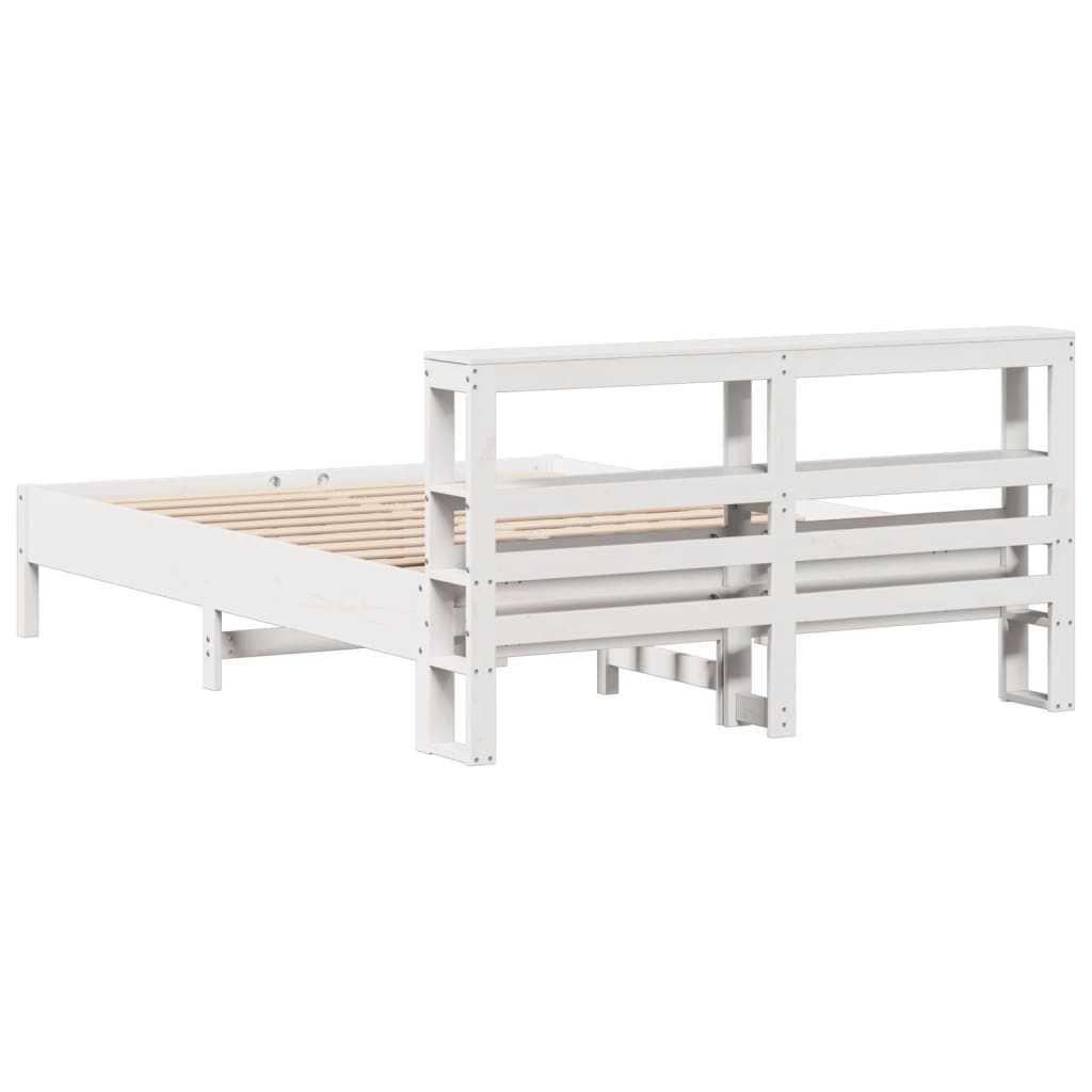 Letto senza Materasso Bianco 160x200 cm Legno Massello di Pino | homemem39