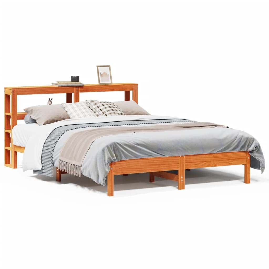 Letto senza Materasso Marrone Cera 160x200 cm in Legno di Pino - homemem39
