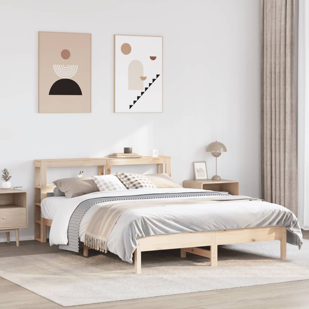 Letto senza Materasso 150x200 cm in Legno Massello di Pino - homemem39