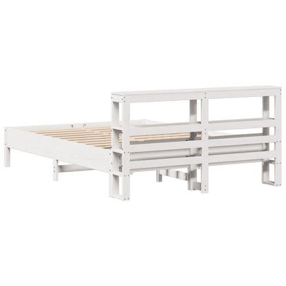 Letto senza Materasso Bianco 150x200 cm Legno Massello di Pino - homemem39