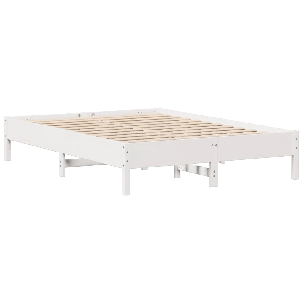Letto senza Materasso Bianco 150x200 cm Legno Massello di Pino - homemem39