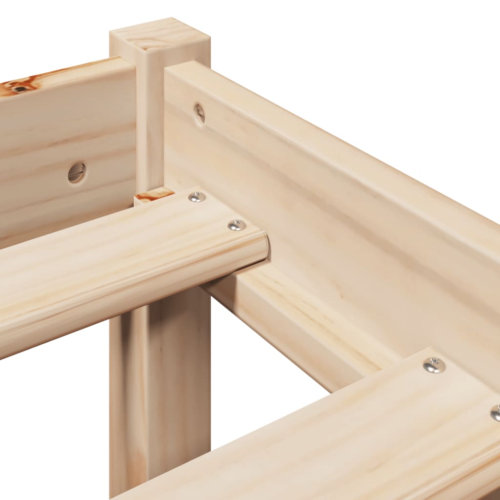 Letto senza Materasso 140x200 cm in Legno Massello di Pino | homemem39