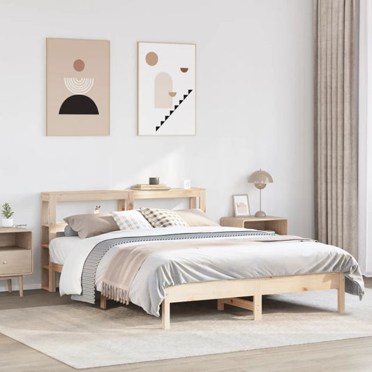 Letto senza Materasso 140x200 cm in Legno Massello di Pino - homemem39