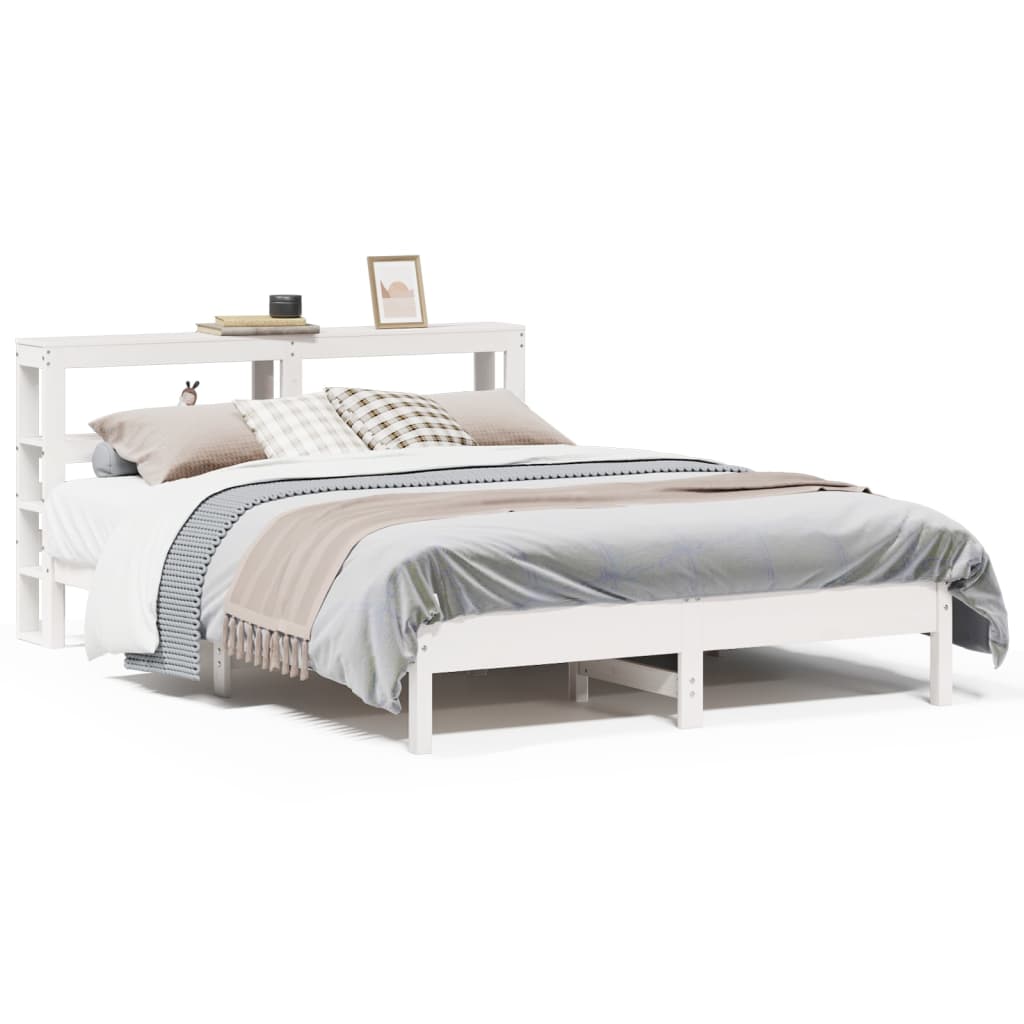 Letto senza Materasso Bianco 140x200 cm Legno Massello di Pino - homemem39