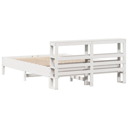 Letto senza Materasso Bianco 140x200 cm Legno Massello di Pino - homemem39