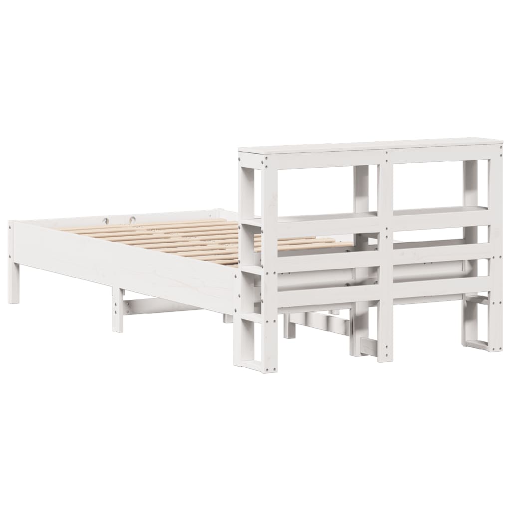 Letto senza Materasso Bianco 90x200 cm Legno Massello di Pino - homemem39