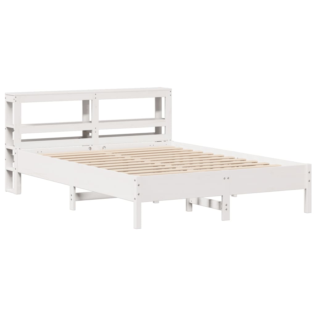 Letto senza Materasso Bianco 140x190 cm Legno Massello di Pino - homemem39
