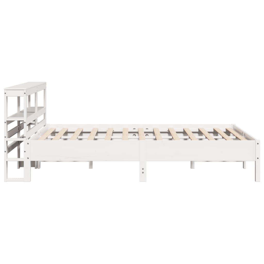 Letto senza Materasso Bianco 140x190 cm Legno Massello di Pino - homemem39