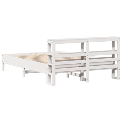 Letto senza Materasso Bianco 140x190 cm Legno Massello di Pino - homemem39