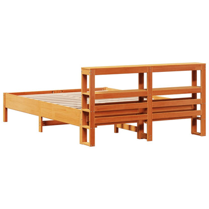 Letto senza Materasso Marrone Cera 140x190 cm in Legno di Pino | homemem39
