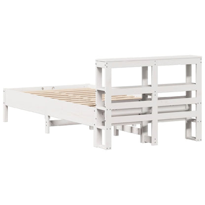 Letto senza Materasso Bianco 120x190 cm Legno Massello di Pino - homemem39
