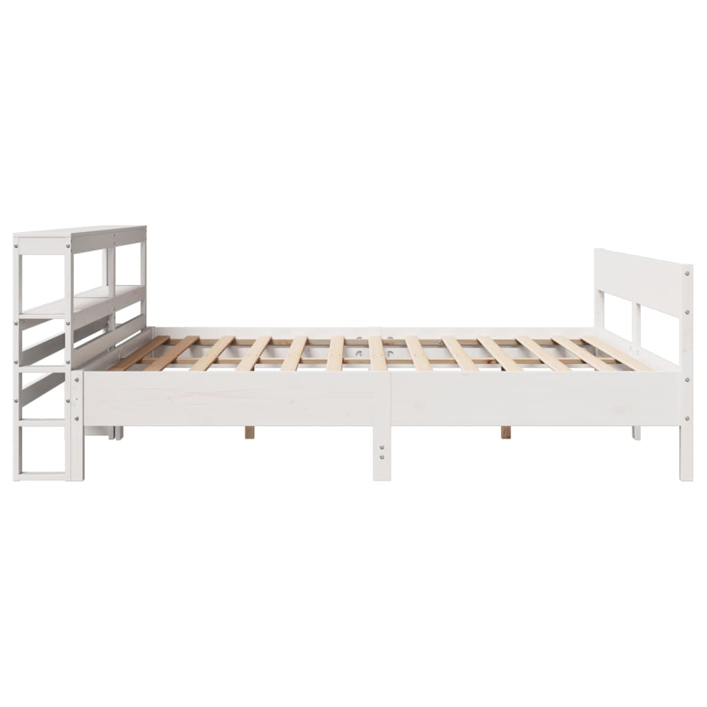 Giroletto senza Materasso Bianco 200x200 cm Legno Massello Pino | homemem39