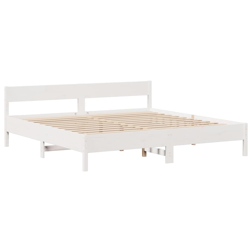 Giroletto senza Materasso Bianco 200x200 cm Legno Massello Pino | homemem39