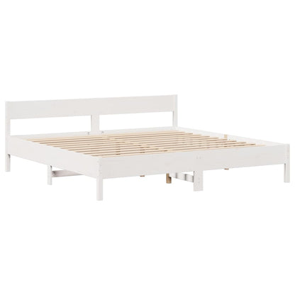 Giroletto senza Materasso Bianco 200x200 cm Legno Massello Pino | homemem39