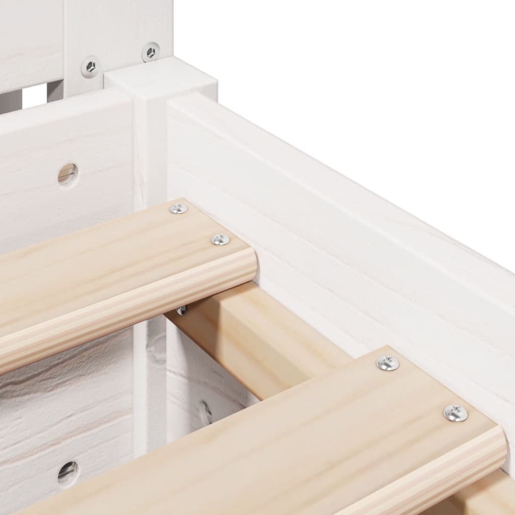 Giroletto senza Materasso Bianco 200x200 cm Legno Massello Pino | homemem39