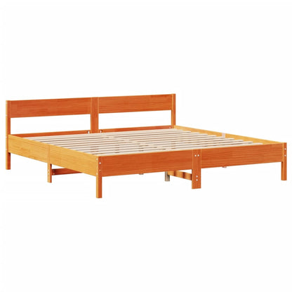 Letto senza Materasso Marrone Cera 200x200 cm in Legno di Pino | homemem39