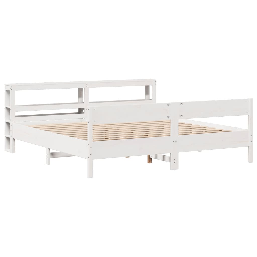 Letto senza Materasso Bianco 180x200 cm Legno Massello di Pino - homemem39
