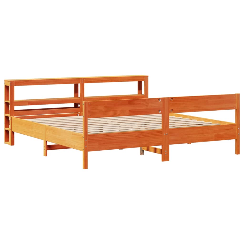 Letto senza Materasso Marrone Cera 180x200 cm in Legno di Pino - homemem39