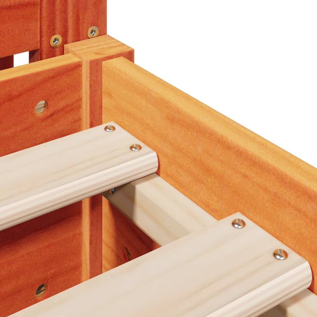 Letto senza Materasso Marrone Cera 180x200 cm in Legno di Pino - homemem39