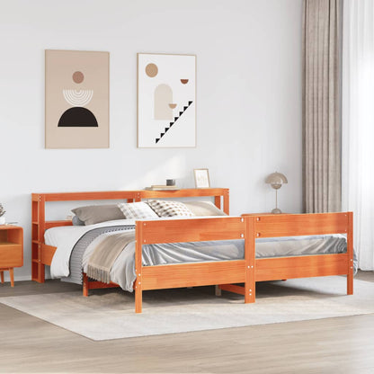 Letto senza Materasso Marrone Cera 180x200 cm in Legno di Pino - homemem39
