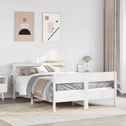 Letto senza Materasso Bianco 160x200 cm Legno Massello di Pino | homemem39