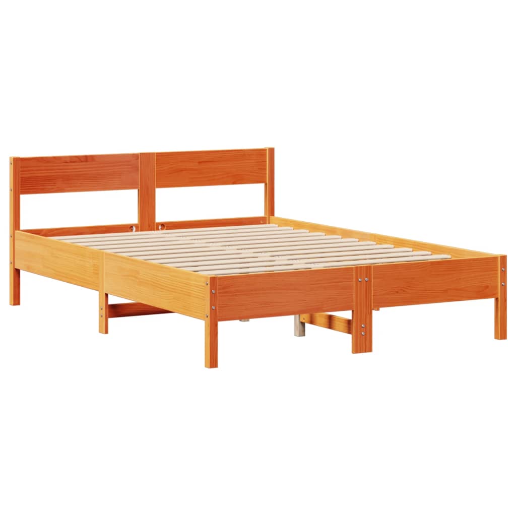 Letto senza Materasso Marrone Cera 160x200 cm in Legno di Pino - homemem39