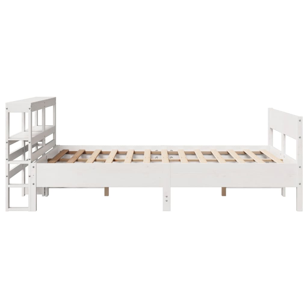 Letto senza Materasso Bianco 150x200 cm Legno Massello di Pino - homemem39