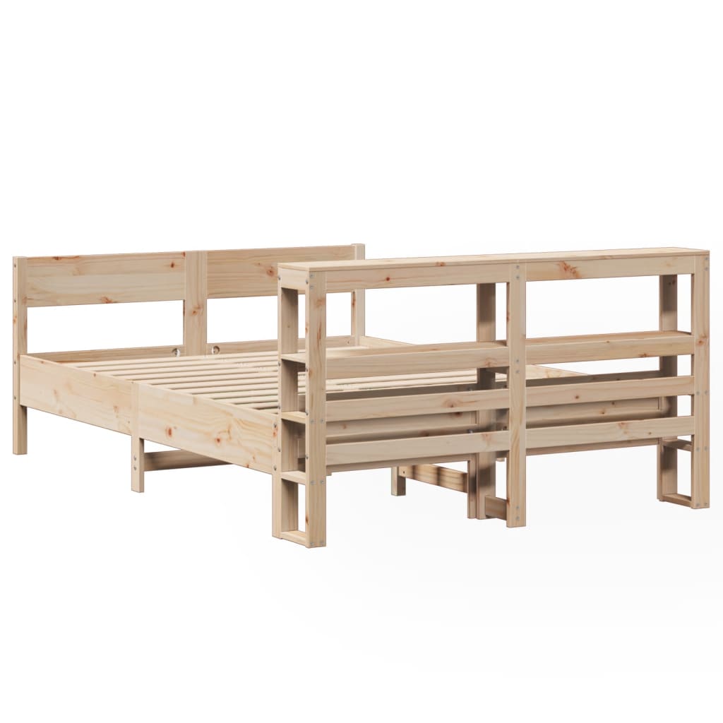 Letto senza Materasso 140x200 cm in Legno Massello di Pino | homemem39