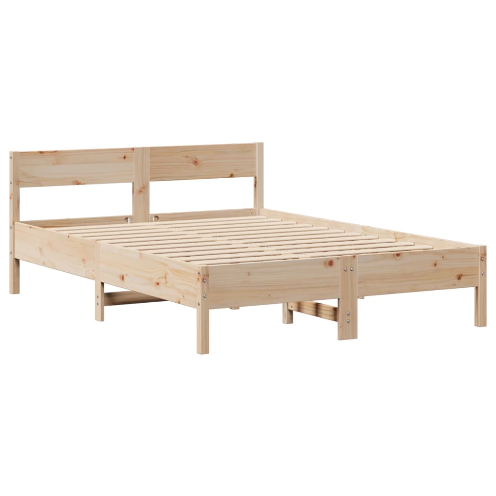 Letto senza Materasso 140x200 cm in Legno Massello di Pino | homemem39