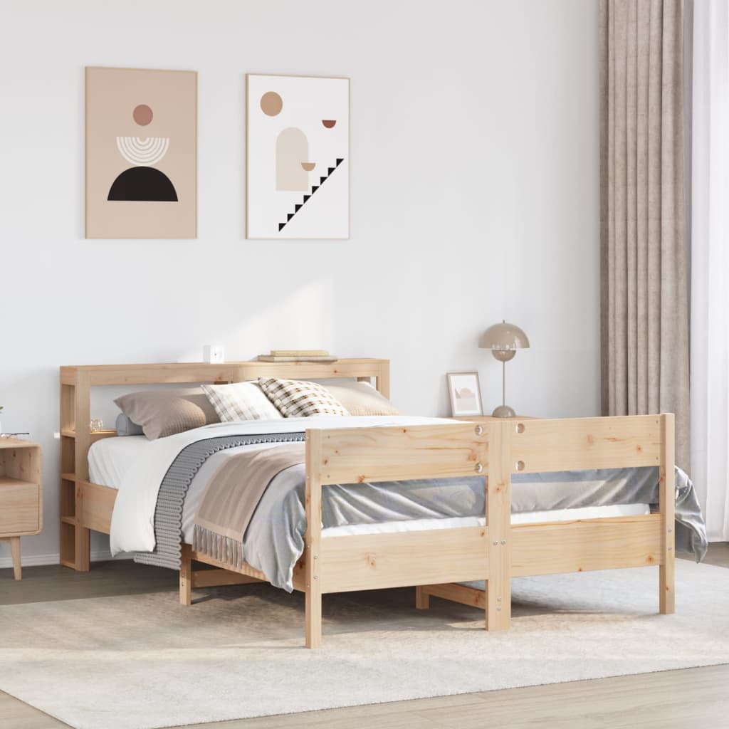 Letto senza Materasso 140x200 cm in Legno Massello di Pino | homemem39