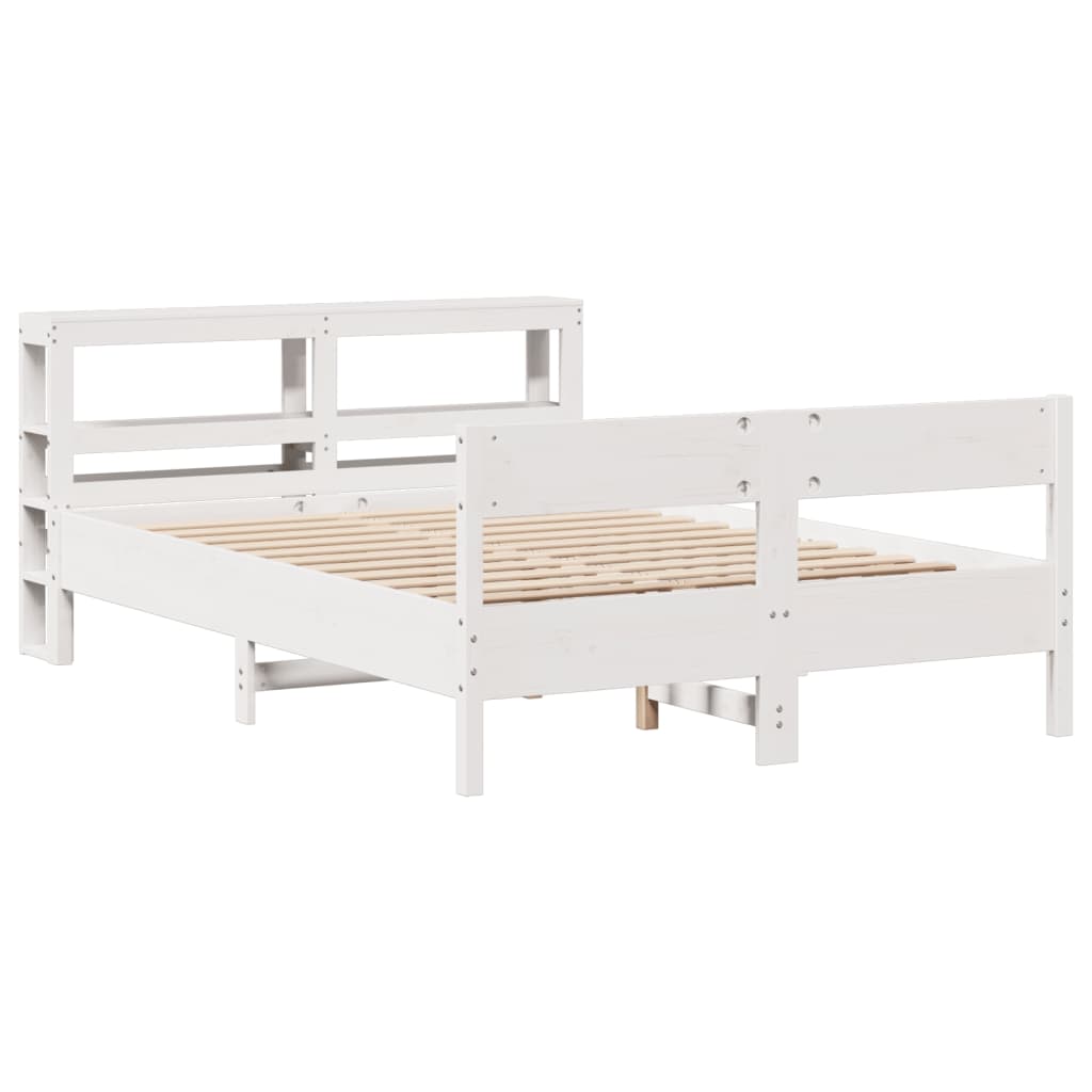 Letto senza Materasso Bianco 140x200 cm Legno Massello di Pino - homemem39