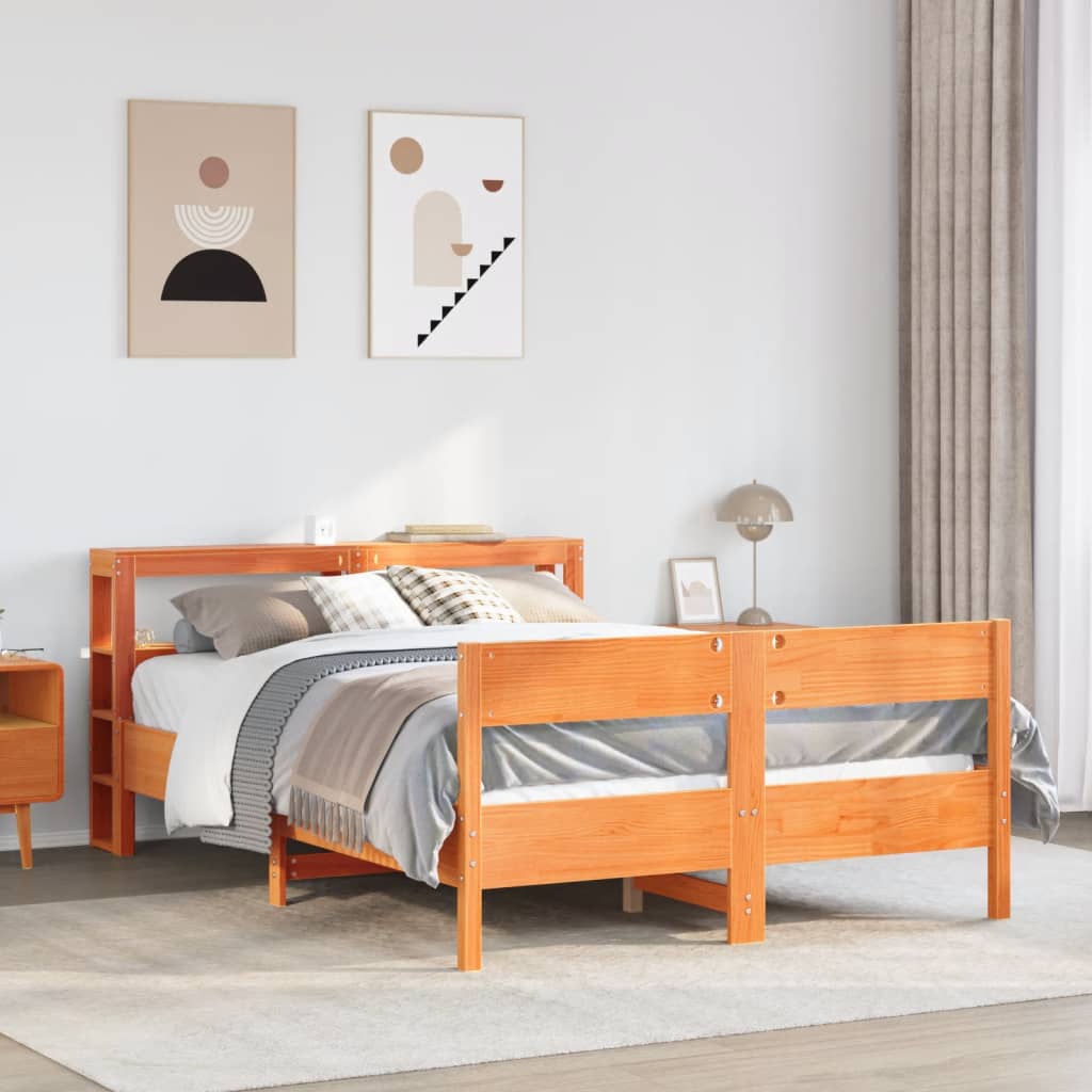 Giroletto senza Materasso Marrone Cera 140x200cm Massello Pino | homemem39