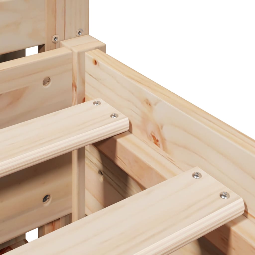 Letto senza Materasso 120x200 cm in Legno Massello di Pino - homemem39