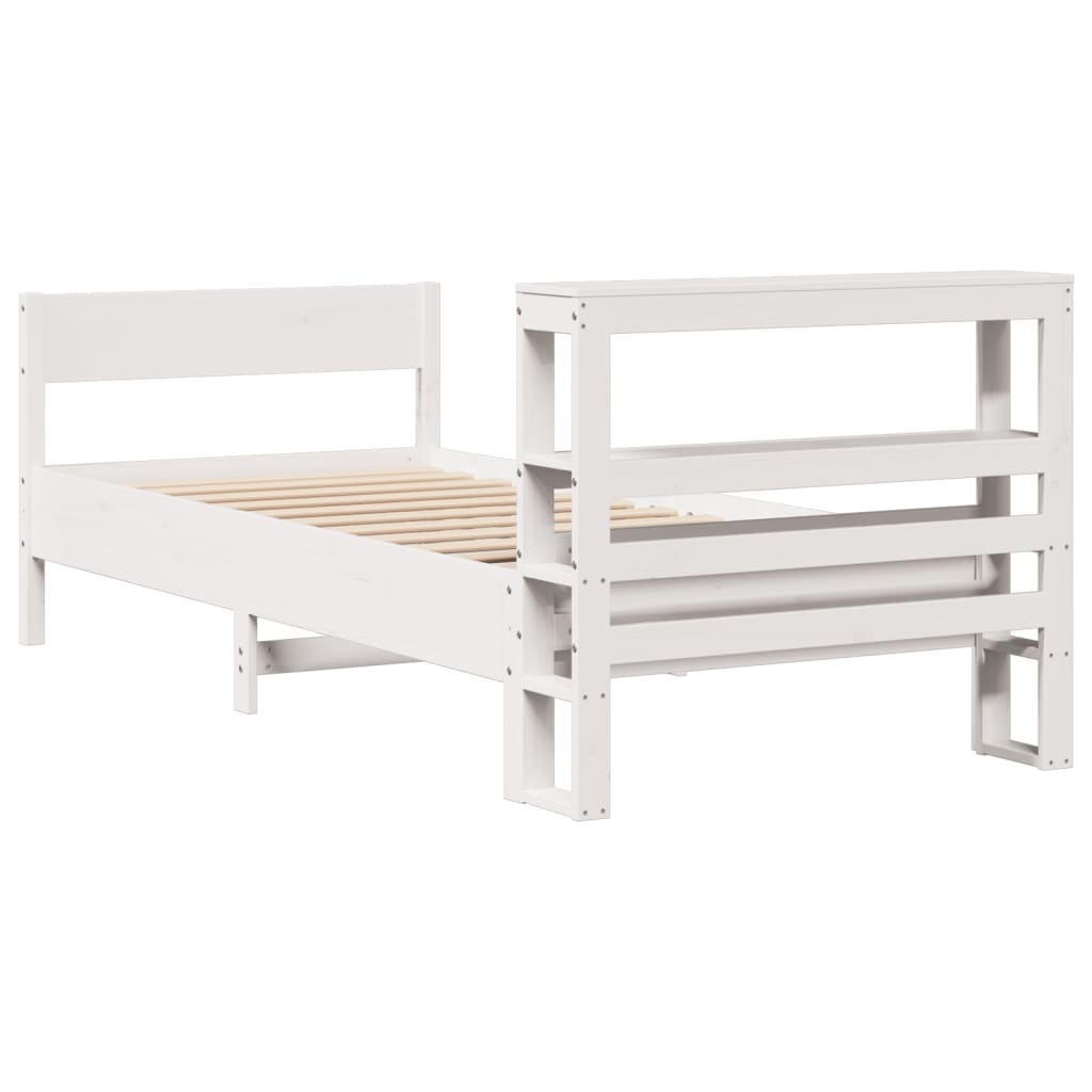 Letto senza Materasso Bianco 90x200 cm Legno Massello di Pino - homemem39