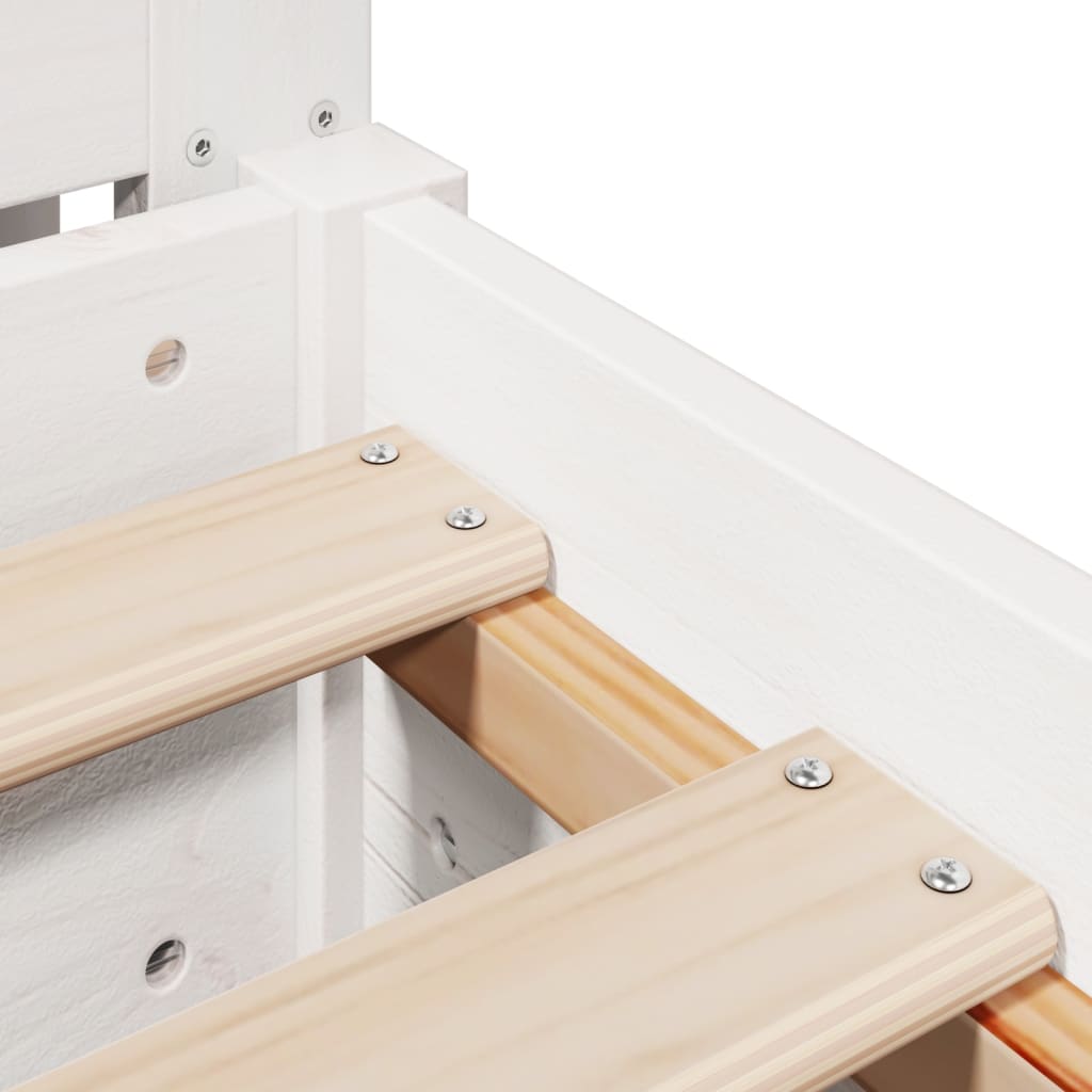 Letto senza Materasso Bianco 90x200 cm Legno Massello di Pino - homemem39