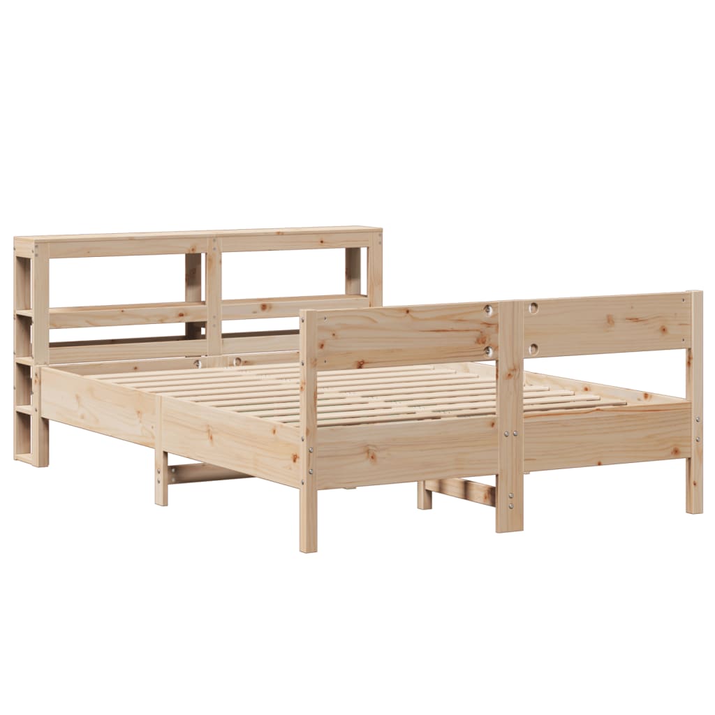 Letto senza Materasso 140x190 cm in Legno Massello di Pino | homemem39