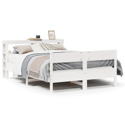 Letto senza Materasso Bianco 140x190 cm Legno Massello di Pino - homemem39