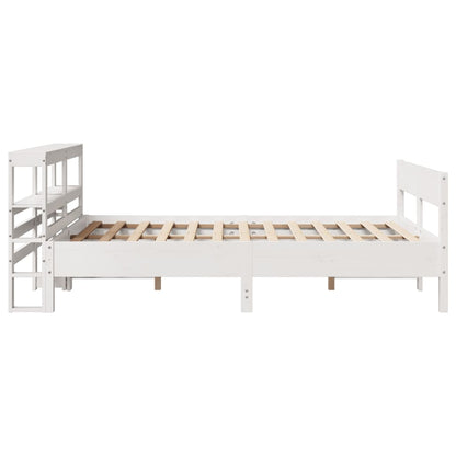 Letto senza Materasso Bianco 140x190 cm Legno Massello di Pino - homemem39