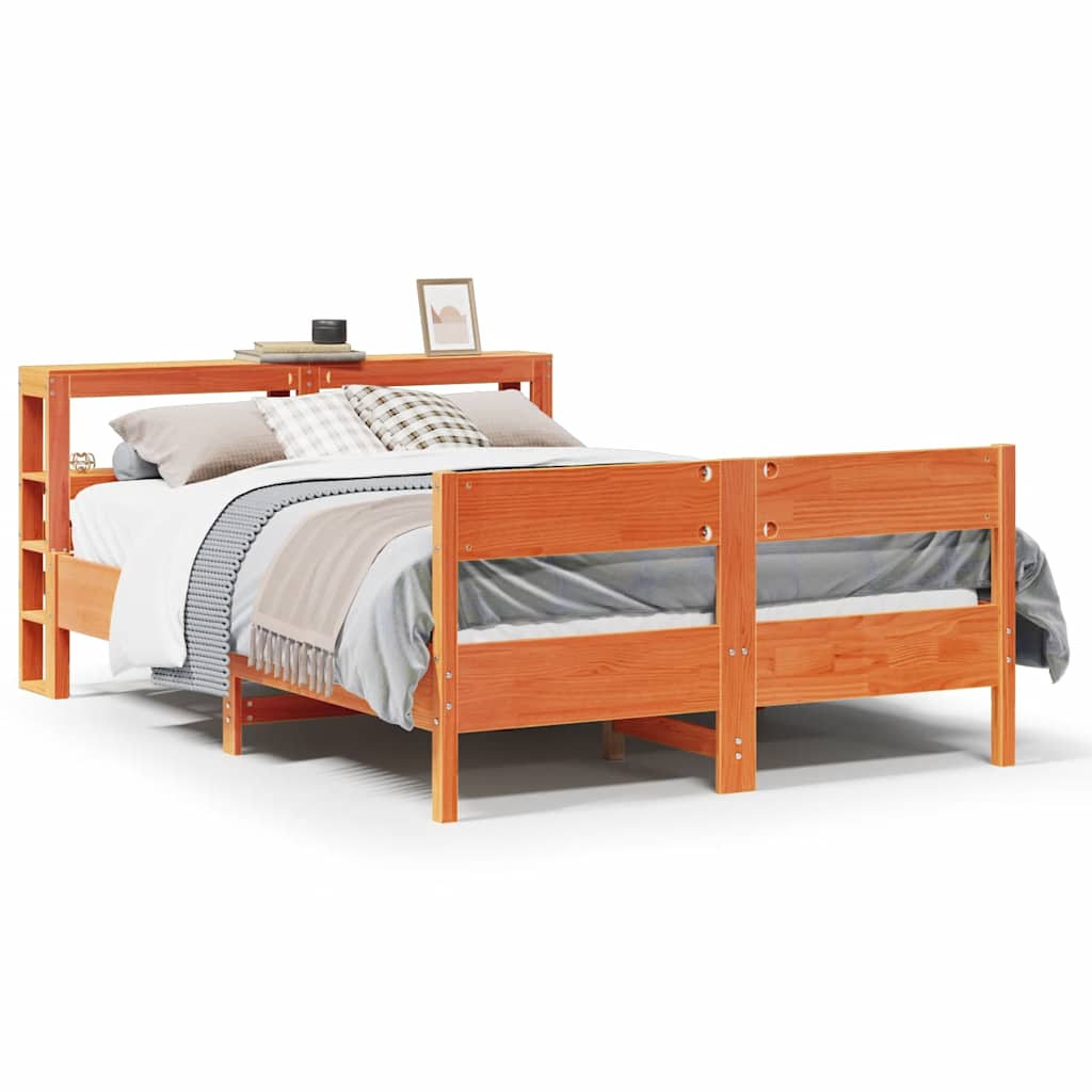 Letto senza Materasso Marrone Cera 140x190 cm in Legno di Pino - homemem39