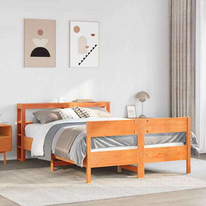 Letto senza Materasso Marrone Cera 140x190 cm in Legno di Pino - homemem39