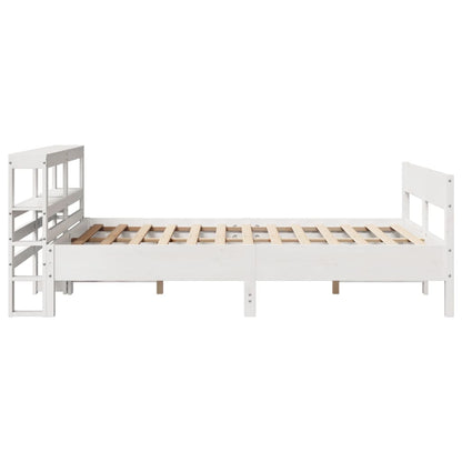 Letto senza Materasso Bianco 135x190 cm Legno Massello di Pino - homemem39