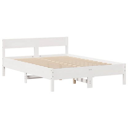 Letto senza Materasso Bianco 135x190 cm Legno Massello di Pino - homemem39