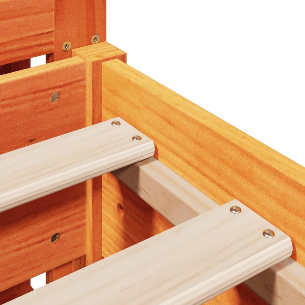Letto senza Materasso Marrone Cera 135x190 cm in Legno di Pino | homemem39