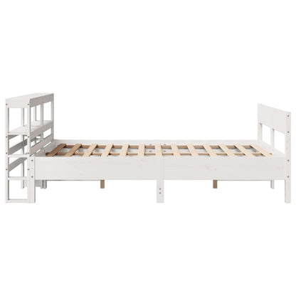 Letto senza Materasso Bianco 120x190 cm Legno Massello di Pino - homemem39